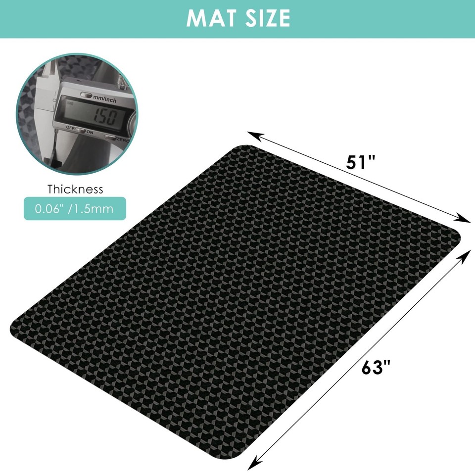 Vicwe Office Chair Mat for Hardwood Floor, 63" x 51" Large Office Chair