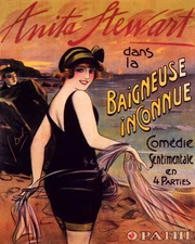 POSTER ANITA STEWART BAIGNEUSE INCONNUE BATHER FRENCH FILM VINTAGE REPRO FREE SH