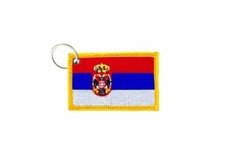 Keychain keyring embroidered embroidery patch double sided flag serbia