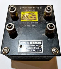VINTAGE SHALLCROSS MFG No. 410-0 RESISTOR - (0.5 Ohm + - .25%) 3 AMP MAX (2)