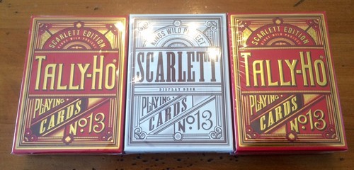 Scarlett Tally Ho Playing Cards Gold Gilded Limited & Display Decks!! Kings Wild