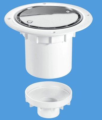 McAlpine TSG2SS Vertical 110mm Wet Room SHEET Floor Shower Waste Gully ...