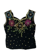 Vintage Sequin Handmade Handpainted Show Top Circa 1950  s Festival