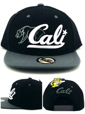 Wynn New 1954 California Republic Cali Youth Black Gray Era Snapback Hat Cap