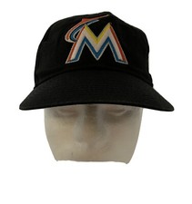 Miami Marlins Team MLB Baseball Hat Strapback YOUTH Black Florida Sports VGC
