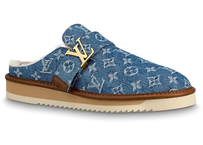 Louis Vuitton LV Nigo Virgil Abloh LV11 Denim Monogram Mule Shearling Human Made
