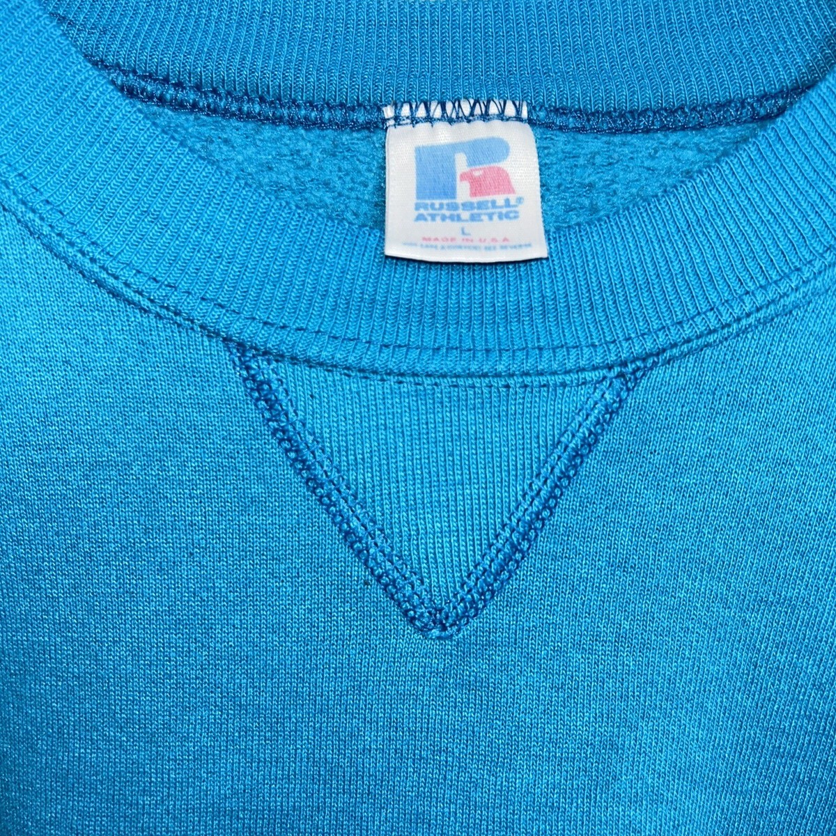 Vintage Russell Athletic Turquoise Sweatshirt Distressed 90