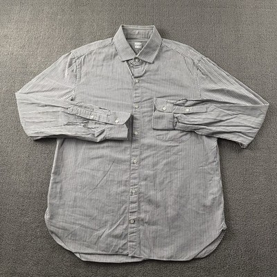 Eidos Shirt Adult Size 15 - 41 Striped Button Up Long Sleeve Luxury Casual Men's