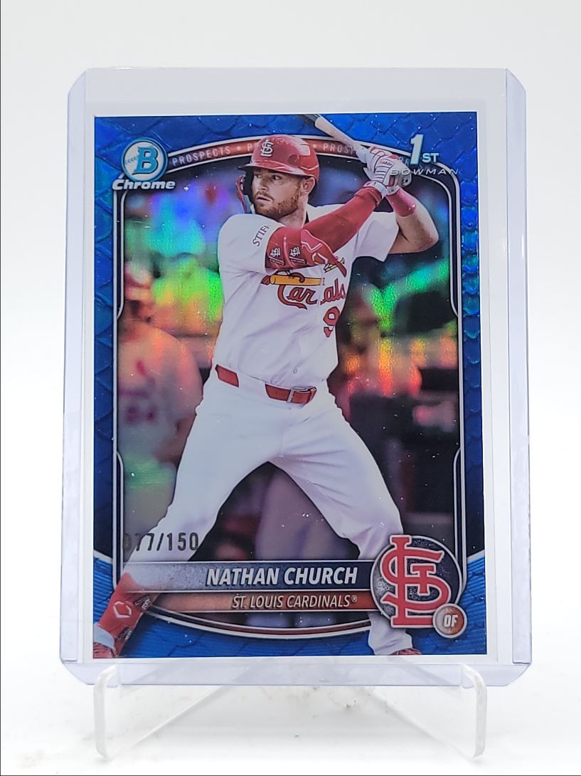 NATHAN CHURCH 2025 BOWMAN CHROME 1ST REPTILIAN BLUE REFRACTOR /150 Q5369