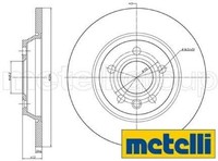 2X Bremsscheibe Metelli 23-0767C 2 Bremsscheiben Hinterachse Hinten