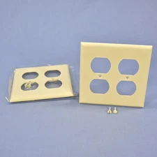 Cooper 5150V Ivory 2-Gang Receptacle Nylon Wallplate Duplex Outlet Covers 2-Pack