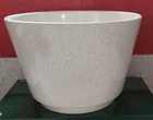 Vtg Bauer Pottery Large White Speckle Pedestal Flower Pot Planter #9 10”Diameter