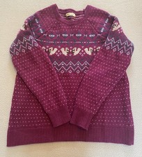 WOOLOVERS JUMPER SZ 10-12 MEDIUM SQUIRREL FAIRISLE 100 WOOL WOMENS SEE DETAIL