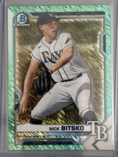 2021 Bowman - Chrome Prospects Nick Bitsko #BCP-143 Aqua Shimmer Refractor /125