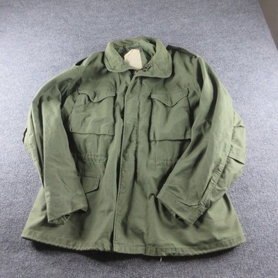VTG US Army Coat L Regular Green Cold Weather Field OG 107 M65 Jacket Liner 70s