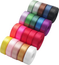 20 Colors 100 Yard Satin Ribbon Fabric Ribbon Assorted Ribbon Rolls, 3/8 Inch Wi