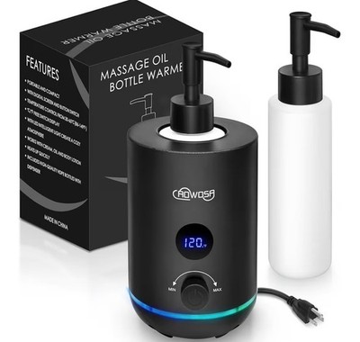 AOWOSA Massage Oil Warmer - Digital Lotion & Cream Heater with 250ml Bottle