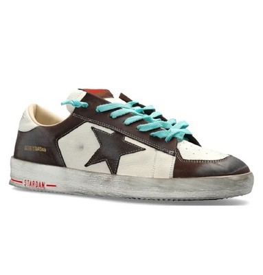 Golden Goose Men Stardan Sneakers White Brown Star Blue NIB EU 44