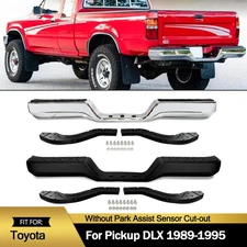 Rear Step Bumper Face Bars w/ Brackets For Truck Toyota Pickup DLX 1989-1995