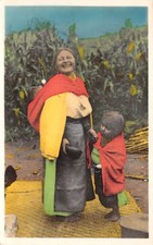 Otavalo Ecuador Disfraces Indígenas Dama y Niño Tintado Foto Real PC AA109266