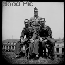 #NN3 - bb B&W Vintage Photo Negative- Military Men - 1943