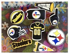 9 Piece Pittsburgh Steelers Shoe Charms Football Team Shoe Charms Steelers