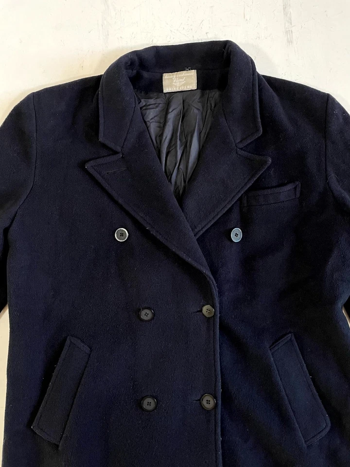 VTG Principles Peacoat Womens Navy Blue Wool Cashmere Blend Double Breasted - Image 2 of 4