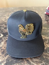 Ferreti Hats Men's Trucker Hat Black Gold Red Rooster Mesh Back Adjustable