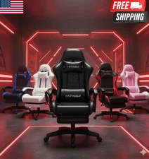 Ergonomic Reclining Gaming Chair w/ Footrest Racing Style Office Computer Seat