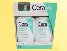 CERAVE FOAMING FACIAL CLEANSER FOR NORMAL TO OILY SKIN 12 OZ 2PCS GIFT SET BOX.