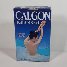 Vtg CALGON Bath Oil Beads 15 oz Nude Lady Cover NOS