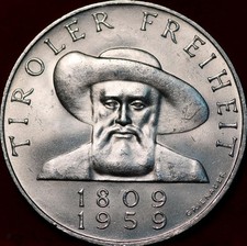 Uncirculated 1959 Austria 50 Schilling Silver Foreign Coin