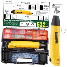 Heat Shrink Solder Seal Wire Connectors Kit with Mini Heat Gun, Solder 532PCS