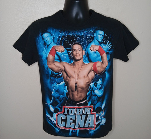 VTG WWE John Cena Adult Small T-shirt Wrestling Tee Black Big Graphic - Picture 1 of 7