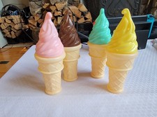 Pink, chocolate, green, yellow Ice Cream Cone...