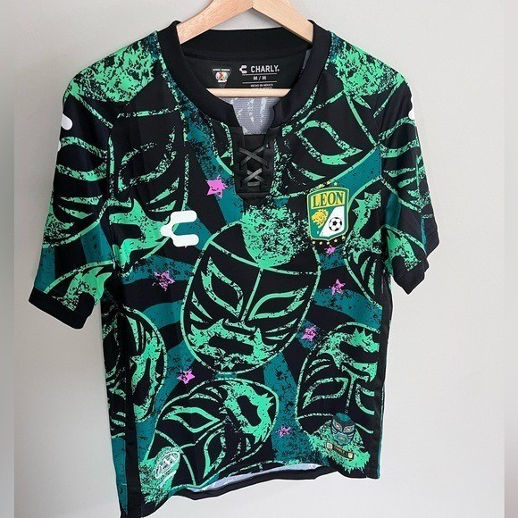 Charly Club Leon Lucha Libre AAA 30th Anniversary Soccer Jersey Green Mens Med