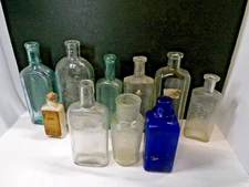 Vintage Glass Medicine Bottle Lot Flask, R&R, Wyeth, Imgard, Wampole Hamlin Etc