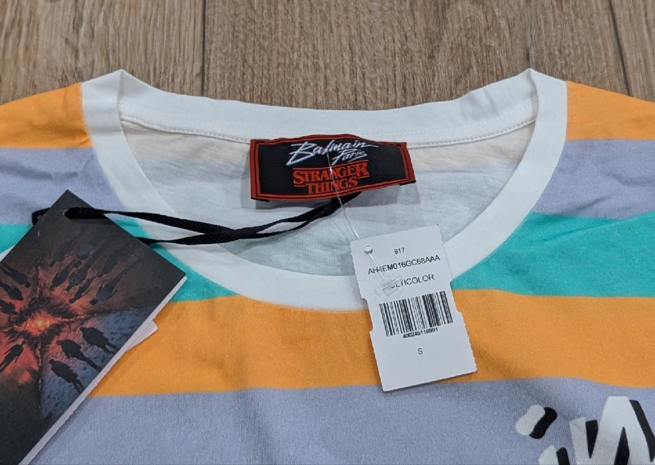 $1090 Mens BALMAIN "Stranger Things" Layered LS T-Shirt Green Multi Small image 2