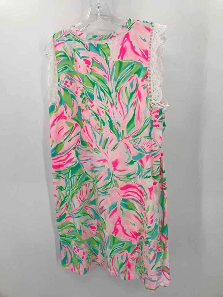Pre-Owned Lilly Pulitzer Pink Size Large Knee Length Sleeveless Dress - Image 2 of 3