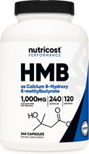 HMB (Beta-Hydroxy Beta-Methylbutyrate) 1000Mg, 240 Capsules | 500Mg per Capsule,