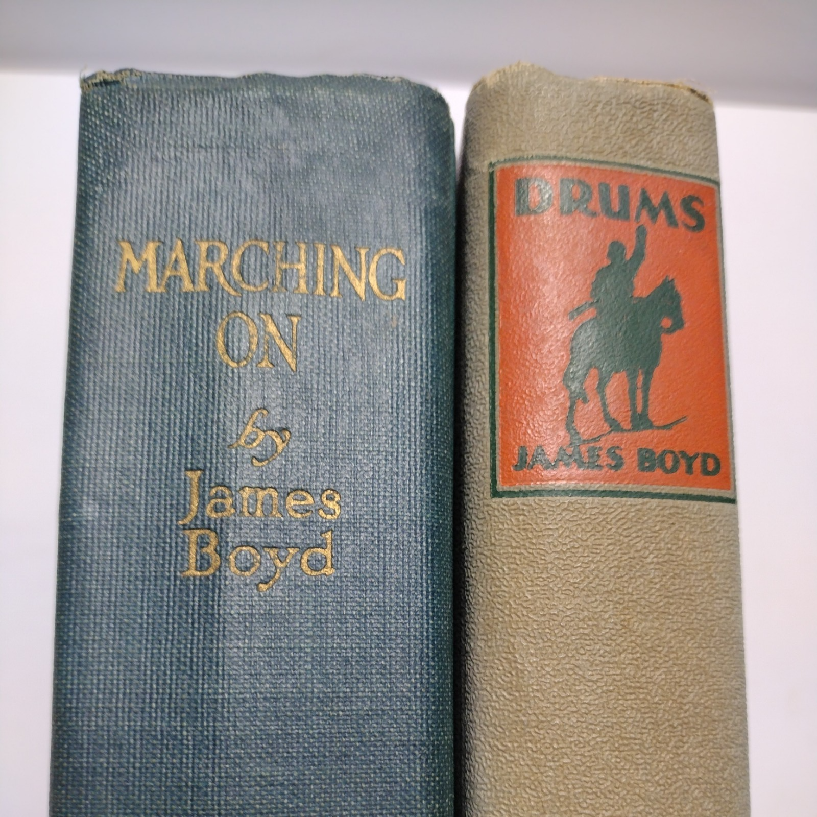 Lot of 2 autographed books Marching On 1927 1st Edit & Drums 1928 byJames Boyd