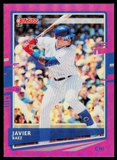2020 Donruss Javier Baez 90 Holo Purple Chicago Cubs
