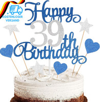 Tortendeko Happy 39Th Birthday Deko Kuchen Topper 39. Geburtstag Frau, Cake Topp