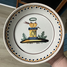 Ancienne Assiette Faïence XVIII-XIXème Nevers ? Révolutionnaire Coeur Tombe