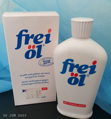 alte, leere Kosmetik-Verpackung ''frei öl'',  2006 PE-Flasche + Schachtel, Sammler