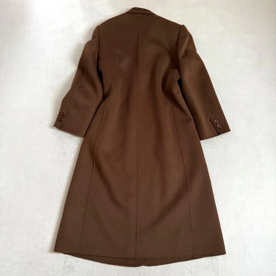 Abrigo Burberrys Vintage Mezcla Cachemira Doble Chester Talla M Marrón Largo Clásico Foto 4 de 4