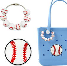 2Pcs Sports Charms for Bogg Bag Accessories, Baseball Softball Soccer Basketball