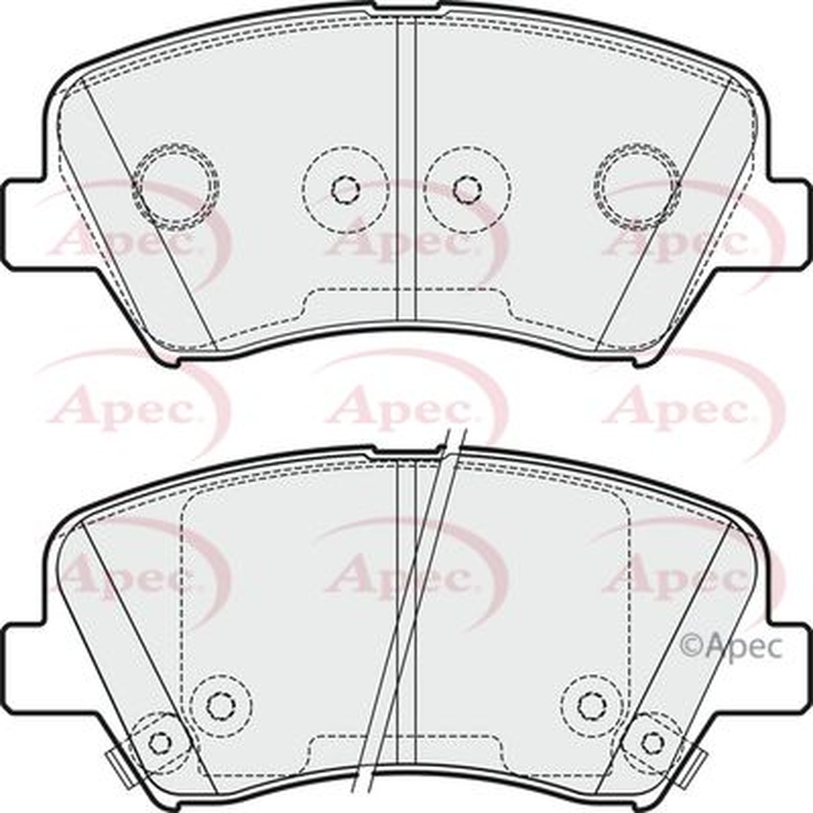 Apec Red Brake Pads PAD1865 - 3 year or 36000 mile manufacturers guarantee