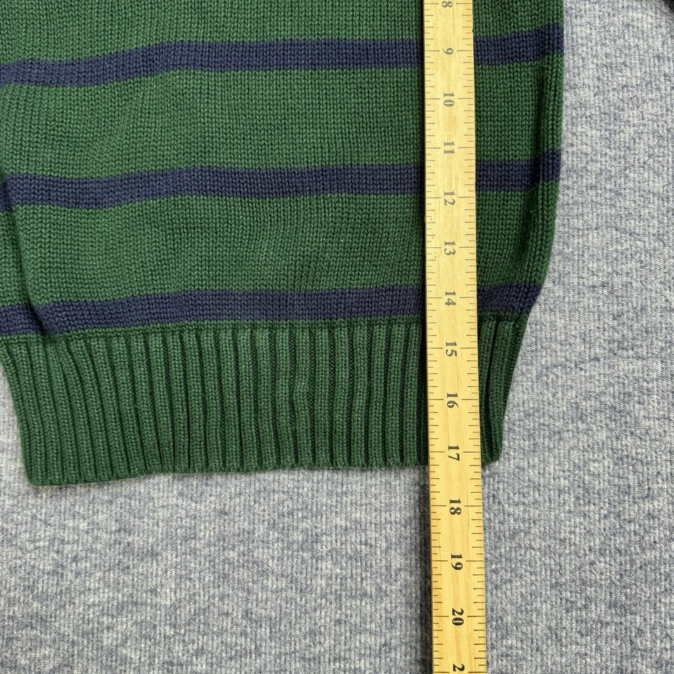 Polo Ralph Lauren Boys Knit Pull Over Blue and Green Stripe Zipper Size 6 - Image 4 of 4