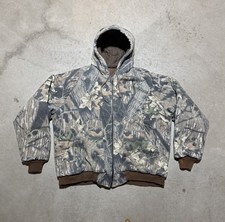 Vintage 80s Mossy Oak Break Up Camo Hooded Jacket Size L Workwear Made In USA